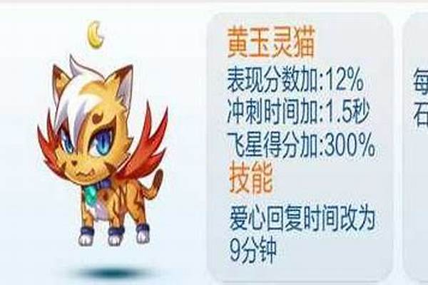 天天酷跑黄玉灵猫产什么