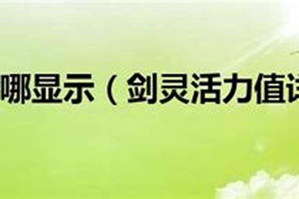 剑灵活力值在哪显示
