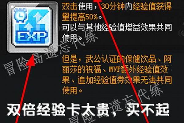 冒险岛双倍经验卡有什么用