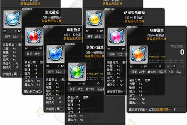 冒险岛星期徽章怎么合成