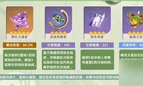纳西妲圣遗物及武器搭配